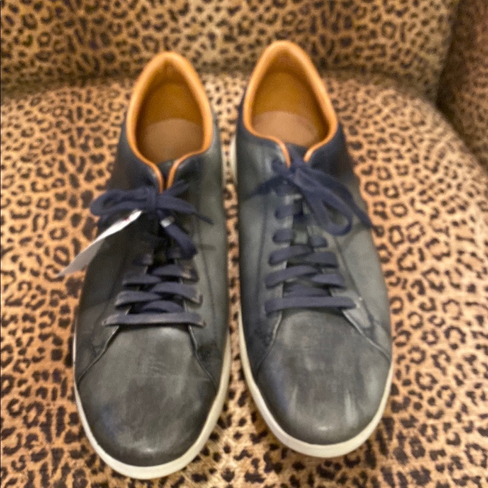 Cole Haan Blue Sneakers with Suede Upper and White Sole